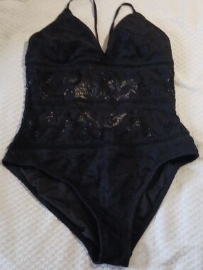 Gorgeous! Apt. 9 ⚜️ Black Lace Illusion Detail Design Swimsuit XL ⚜️* NEW*